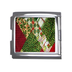 Christmas Quilt Background Mega Link Italian Charm (18mm) by Ndabl3x