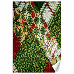 Christmas Quilt Background Canvas 20  X 30  by Ndabl3x