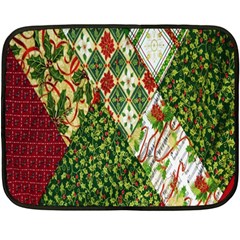 Christmas Quilt Background Two Sides Fleece Blanket (mini) by Ndabl3x