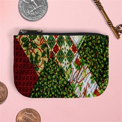 Christmas Quilt Background Mini Coin Purse by Ndabl3x