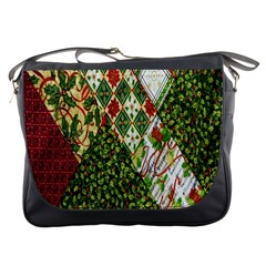 Christmas Quilt Background Messenger Bag by Ndabl3x