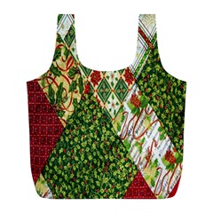 Christmas Quilt Background Full Print Recycle Bag (l) by Ndabl3x