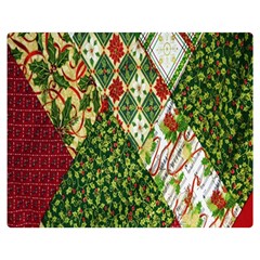 Christmas Quilt Background Two Sides Premium Plush Fleece Blanket (medium) by Ndabl3x