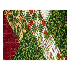 Christmas Quilt Background Two Sides Premium Plush Fleece Blanket (large) by Ndabl3x