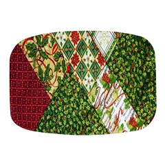 Christmas Quilt Background Mini Square Pill Box by Ndabl3x