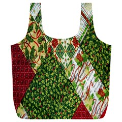 Christmas Quilt Background Full Print Recycle Bag (xxl) by Ndabl3x