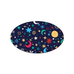 Colorful Background Moons Stars Sticker (oval) by Ndabl3x