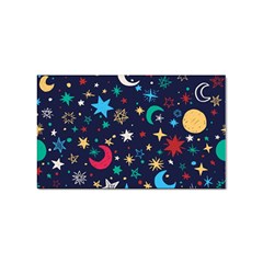 Colorful Background Moons Stars Sticker (rectangular) by Ndabl3x