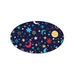 Colorful Background Moons Stars Sticker Oval (10 pack) Front