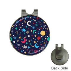 Colorful Background Moons Stars Hat Clips With Golf Markers by Ndabl3x