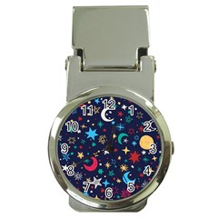 Colorful Background Moons Stars Money Clip Watches by Ndabl3x