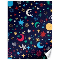 Colorful Background Moons Stars Canvas 18  X 24  by Ndabl3x