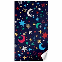 Colorful Background Moons Stars Canvas 40  X 72 