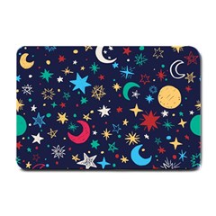 Colorful Background Moons Stars Small Doormat by Ndabl3x