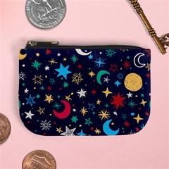 Colorful Background Moons Stars Mini Coin Purse by Ndabl3x