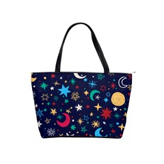 Colorful Background Moons Stars Classic Shoulder Handbag by Ndabl3x