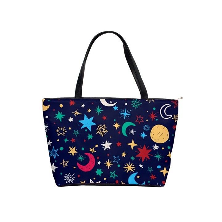 Colorful Background Moons Stars Classic Shoulder Handbag