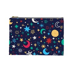 Colorful Background Moons Stars Cosmetic Bag (large)