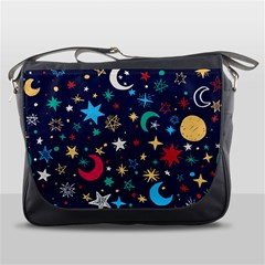 Colorful Background Moons Stars Messenger Bag by Ndabl3x