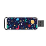 Colorful Background Moons Stars Portable USB Flash (Two Sides) Front