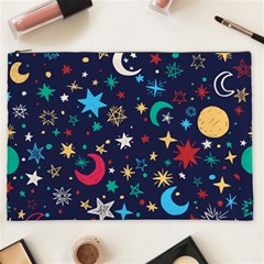 Colorful Background Moons Stars Cosmetic Bag (xxl) by Ndabl3x