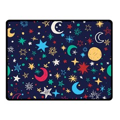 Colorful Background Moons Stars Two Sides Fleece Blanket (small) by Ndabl3x