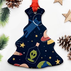 Seamless Pattern With Funny Alien Cat Galaxy Ornament (christmas Tree)  by Ndabl3x