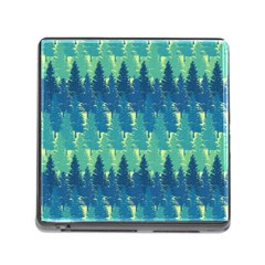 Christmas Trees Pattern Digital Paper Seamless Memory Card Reader (square 5 Slot) by Ndabl3x