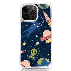 Seamless Pattern With Funny Alien Cat Galaxy Iphone 14 Pro Max Tpu Uv Print Case by Ndabl3x