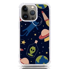 Seamless Pattern With Funny Alien Cat Galaxy Iphone 13 Pro Tpu Uv Print Case by Ndabl3x