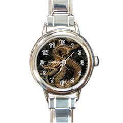 Fantasy Dragon Pentagram Round Italian Charm Watch