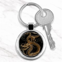 Fantasy Dragon Pentagram Key Chain (round)