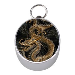 Fantasy Dragon Pentagram Mini Silver Compasses