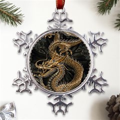 Fantasy Dragon Pentagram Metal Large Snowflake Ornament