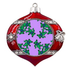 Grateful Dead Bears Metal Snowflake And Bell Red Ornament by Cendanart