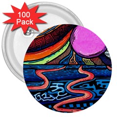 Grateful Dead Wallpaper 3  Buttons (100 Pack)  by Cendanart