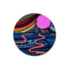 Grateful Dead Wallpaper Rubber Coaster (round) by Cendanart