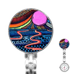 Grateful Dead Wallpaper Stainless Steel Nurses Watch by Cendanart