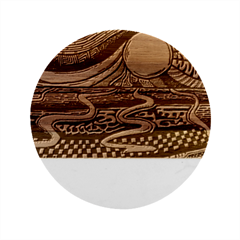 Grateful Dead Wallpaper Marble Wood Coaster (round) by Cendanart