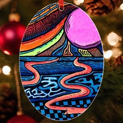 Grateful Dead Wallpaper Uv Print Acrylic Ornament Oval