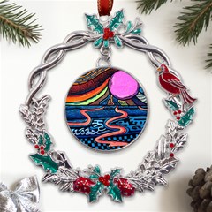 Grateful Dead Wallpaper Metal X mas Wreath Holly Leaf Ornament by Cendanart