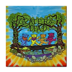 Dancing Bears Grateful Dead Tile Coaster by Cendanart