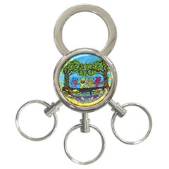 Dancing Bears Grateful Dead 3-ring Key Chain by Cendanart