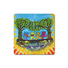 Dancing Bears Grateful Dead Square Magnet by Cendanart