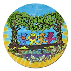 Dancing Bears Grateful Dead Magnet 5  (round) by Cendanart