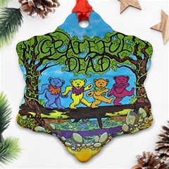 Dancing Bears Grateful Dead Snowflake Ornament (two Sides) by Cendanart