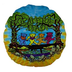 Dancing Bears Grateful Dead Large 18  Premium Flano Round Cushions by Cendanart