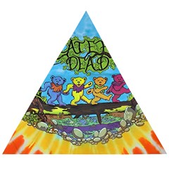 Dancing Bears Grateful Dead Wooden Puzzle Triangle by Cendanart