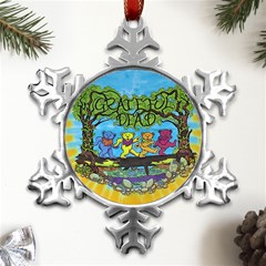 Dancing Bears Grateful Dead Metal Small Snowflake Ornament by Cendanart