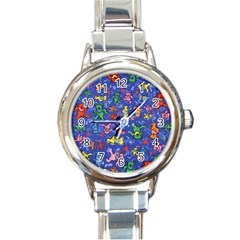 Grateful Dead Bears Pattern Round Italian Charm Watch by Cendanart